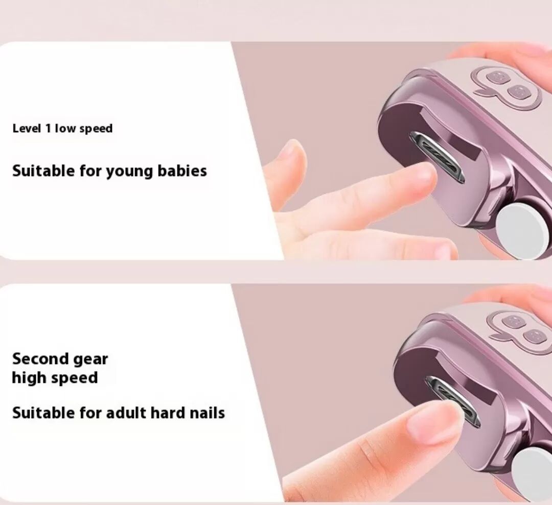 INF 2-in-1 Elektrischer Nagelknipser & Polierer - Sicherer Trimmer für alle Altersgruppen Weiß
