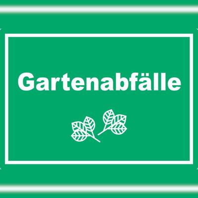 HB-Druck Gartenabfälle Mülltrennung Aufkleber Text Symbol Blätter Garten A7 (74x105mm)