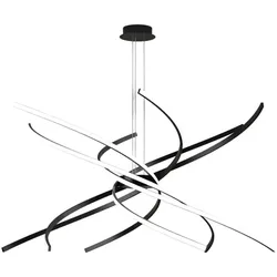 Moderner LED-Kronleuchter Top Light Tornado 88W 5950LM Schwarz - Natürliches weißes Licht - Pendelleuchte