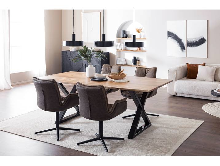 Armlehnenstuhl MAOATE 2er-Set 65 x 88 x 65cm Schwarz/Braun/Braun