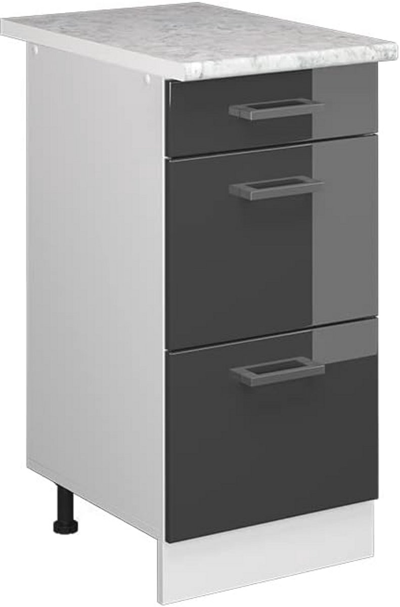 Compacte Keukenmodule met Ladeonderkast en Werkblad – 40 cm Hoogglans