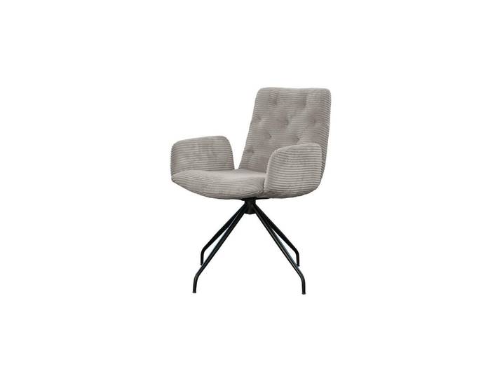Kawola Drehstuhl NEW Charme Steingrau Cord (1er-Set), Grau, Textil, 59x87x66 cm, Esszimmer, Stuhl, Armlehnstühle