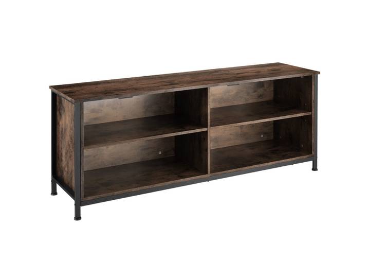 Buffet style industriel pieds réglables en hauteur bois foncé