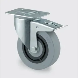 Armaturenrad TENTE mit einer verminderten Geräuschintensität, aus Gummi, 125 mm, drehbar mit Bremse