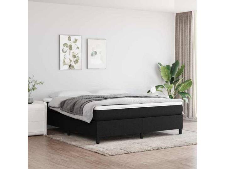 Cadre de lit à lattes noir 160x200 cm tissu - Cadre durable - design élégant(7061)