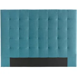 Bettkopfteil, gepolstert, aus blaugrünem Stoff, 140 cm HALCIONA
