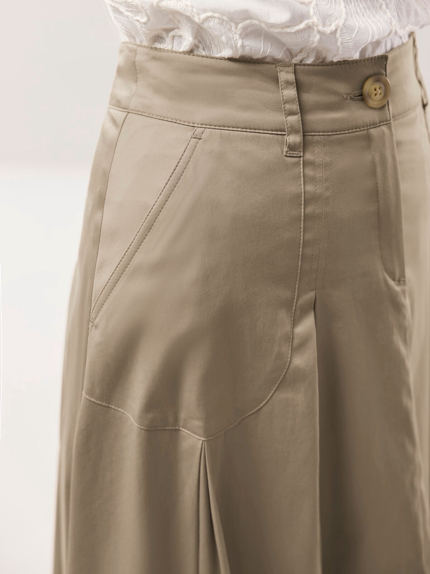Walbusch Baumwollmix Rock, normale Größen#Kurzgrößen, Farbe Beige, 20, modische Midilänge super bequem Damen