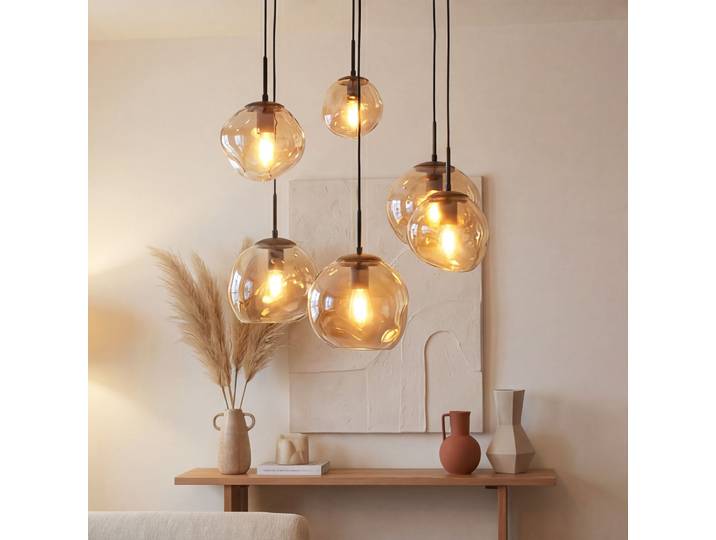 BASE Hanglamp Kasim 6-lamps, Glas - Amber