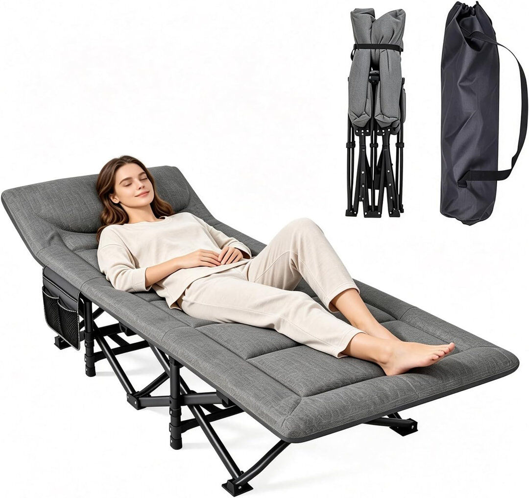 HONGKONGDISHUELECTRONICTECITED Camping Cots Cot Grey 35cm H X 70cm W X 190cm L