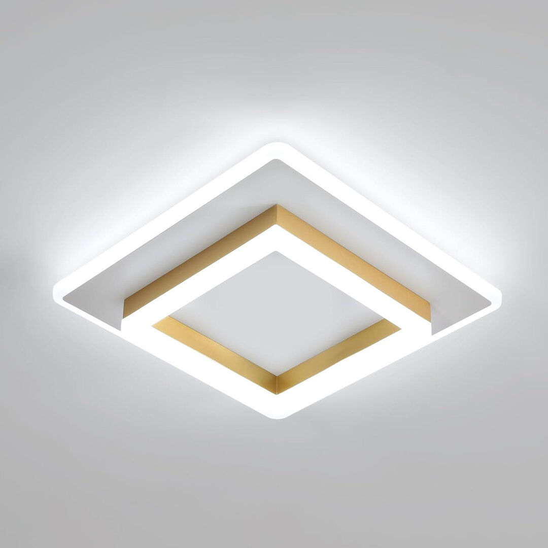 Brayden Studio Flush Mount White:Gold