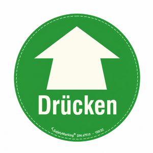 SafetyMarking Hinweisschild Folie, Ø 10 cm, nachleuchtend, Drücken