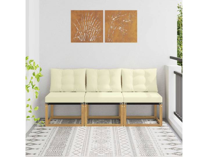 vidaXL Outdoor Mittelsofa 3 stk. 3-Sitzer