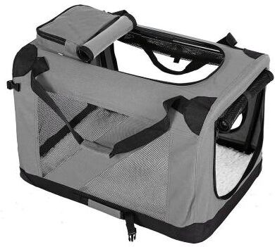 Uplifted Goods Folding Travel Pet Cage Kennel For Dogs And Cats grey xl 95x65x65cm