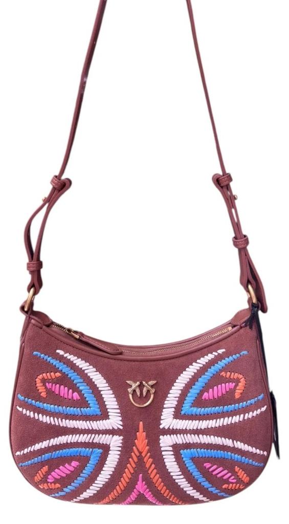 PINKO HALF MOON MINI FL Damen Crossbody-Tasche Braun