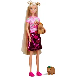 Simba Steffi Love Capybara Puppe mit Paillettenkleid und 2 Capybaras