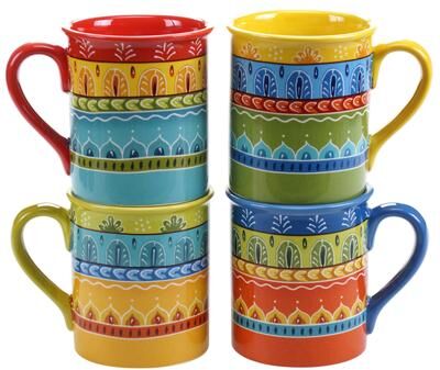 Certified International Valencia 16-ounce Mugs (Set of 4) Assorted Designs
