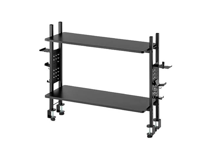 Drift SHELVY – Gaming-Tisch-Organizer, Regal mit Zwei verstellbaren Regalen, trägt bis zu 15–30 kg, einfache Installation, kompatibel mit 1 m Breiten Tischen, Schwarze Farbe