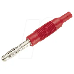 MZS 4 RT - Adapterstecker, 4 mm Stecker / 2 mm Buchse, rot