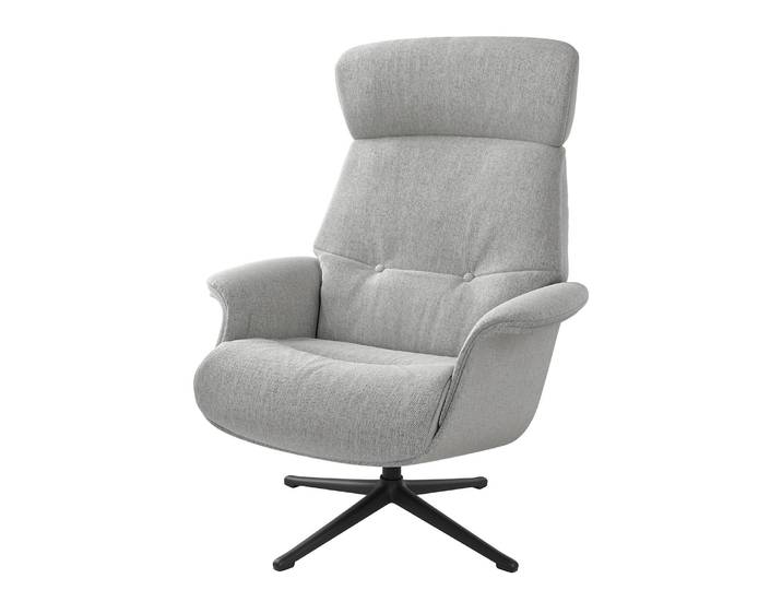 Sessel manuell verstellbar Grau/Hellgrau Webstoff Saia Bezogen Schwarz 83 x 110 x 88cm
