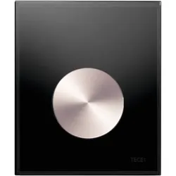 TECEloop Urinal Betätigungsplatte 9242663 Glas schwarz, Taste Edelstahl rundgebürstet