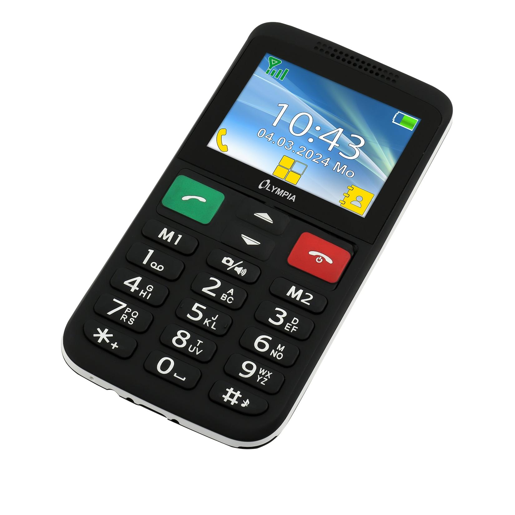 Komfort-Mobiltelefon LUX Großtasten 2,4" Farbdisplay SOS-Taste Dual-SIM Kamera Bluetooth FM-Radio Ladeschale maximale Benutzerfreundlichkeit