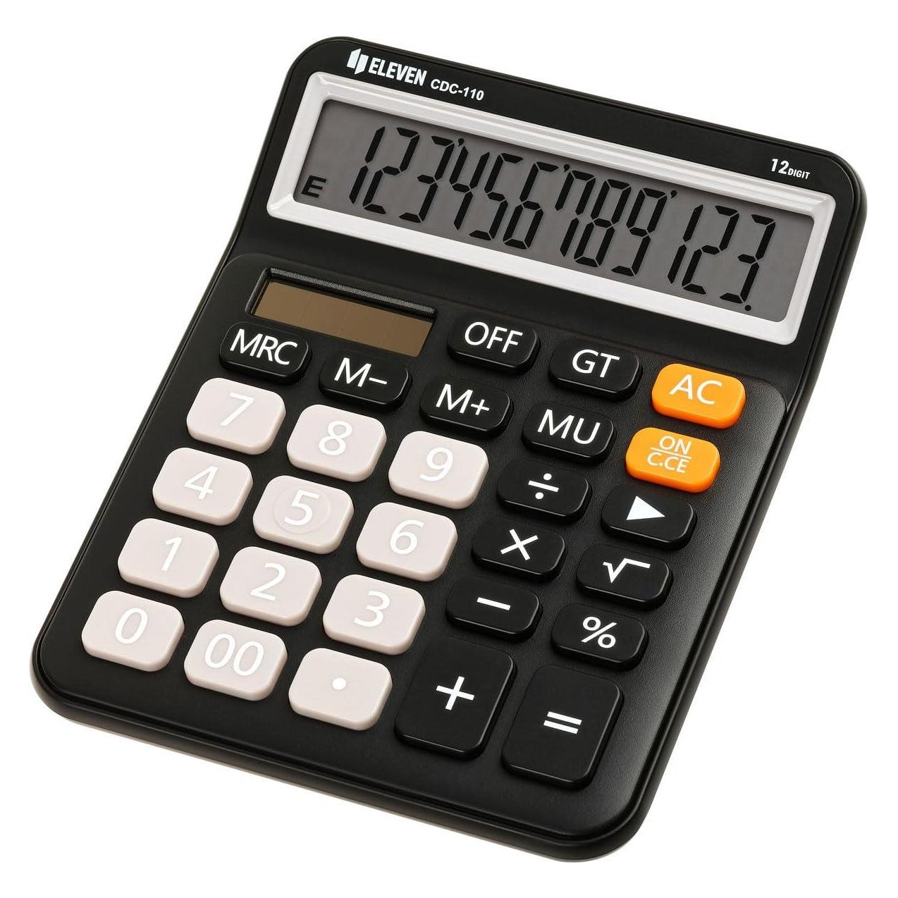 Eleven CDC110BKE-Rechner (Batteriebetrieb, Solarenergie) (CDC110BKE)