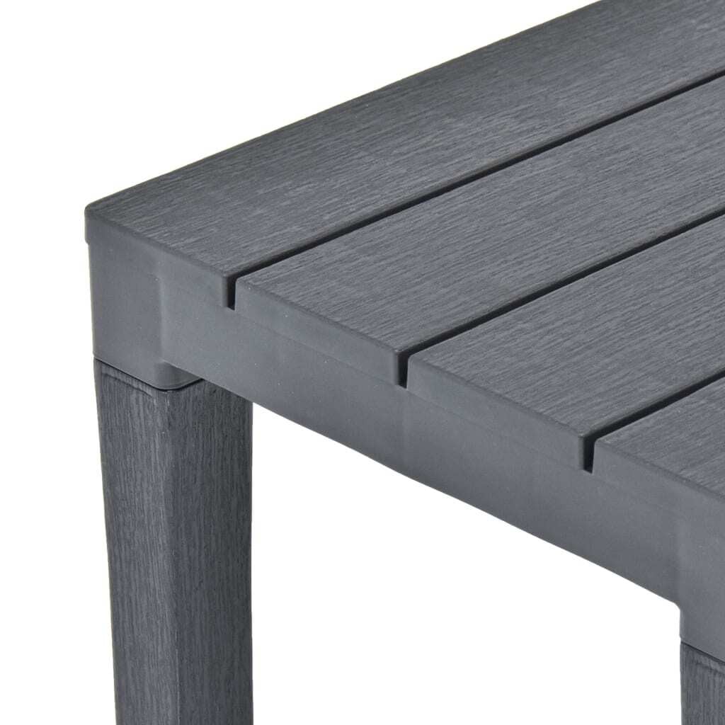 vidaXL Set van 2 Tuinbanken, Antraciet, Kunststof