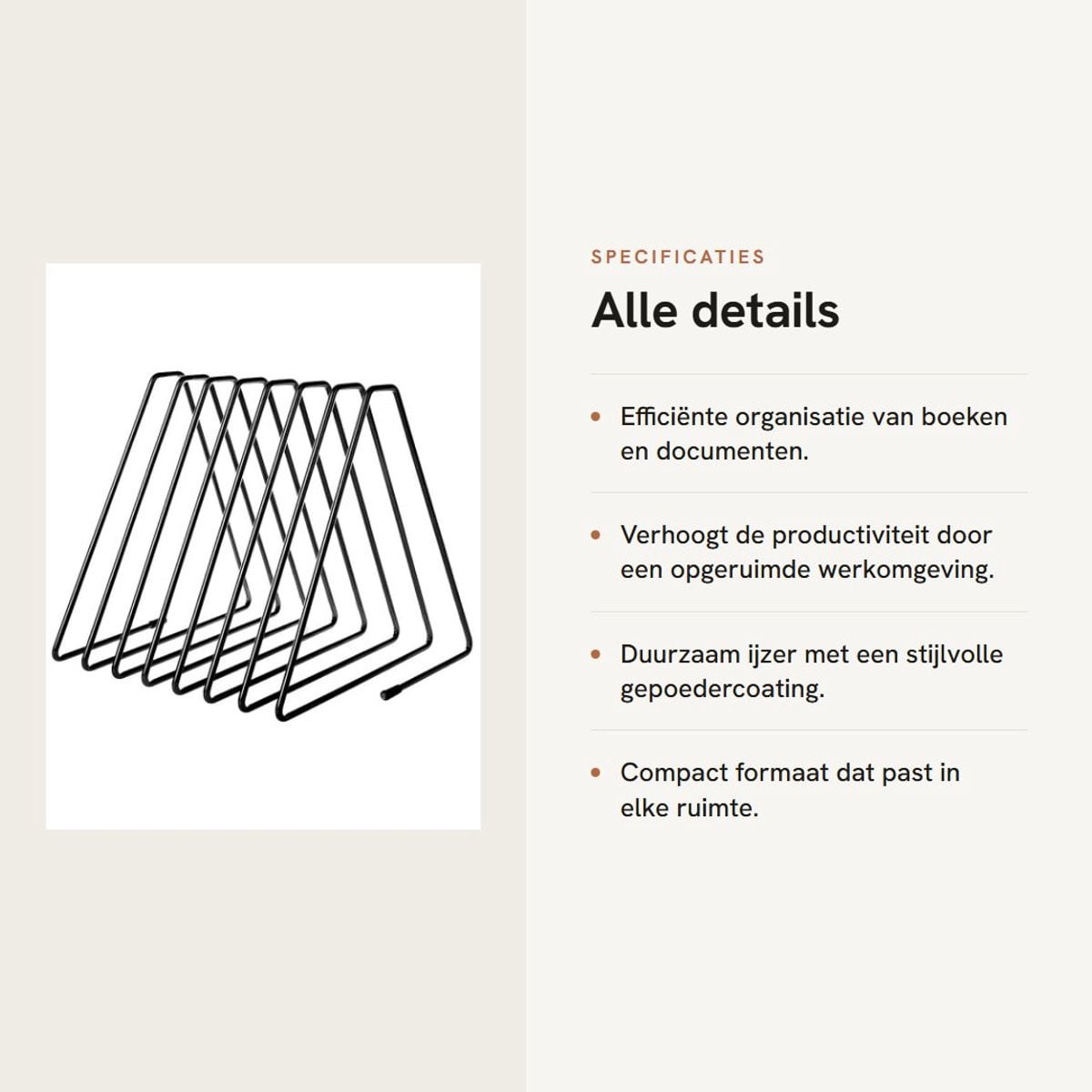 Dailygoods Bestandenhouder Driehoekig - Metaal - Ruimtebesparend Ontwerp