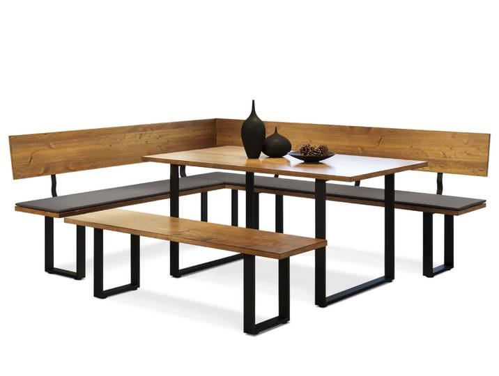 CURBY Essgruppe, rustikale Altholzoptik, Material Massivholz