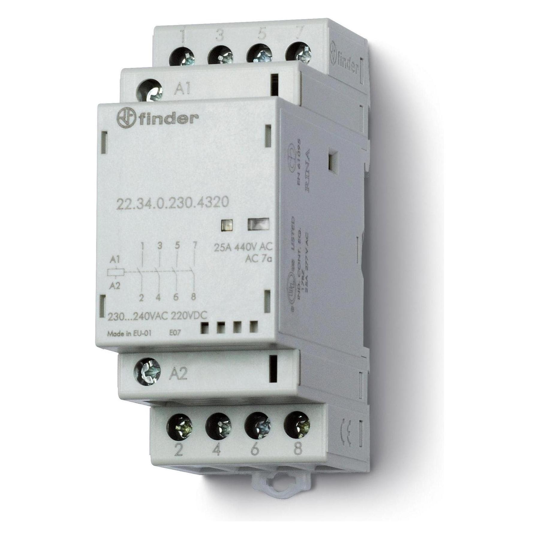 Finder Schütze Serie 22 3S + 1Ö, 25A 24V (22.34.0.024.4720)