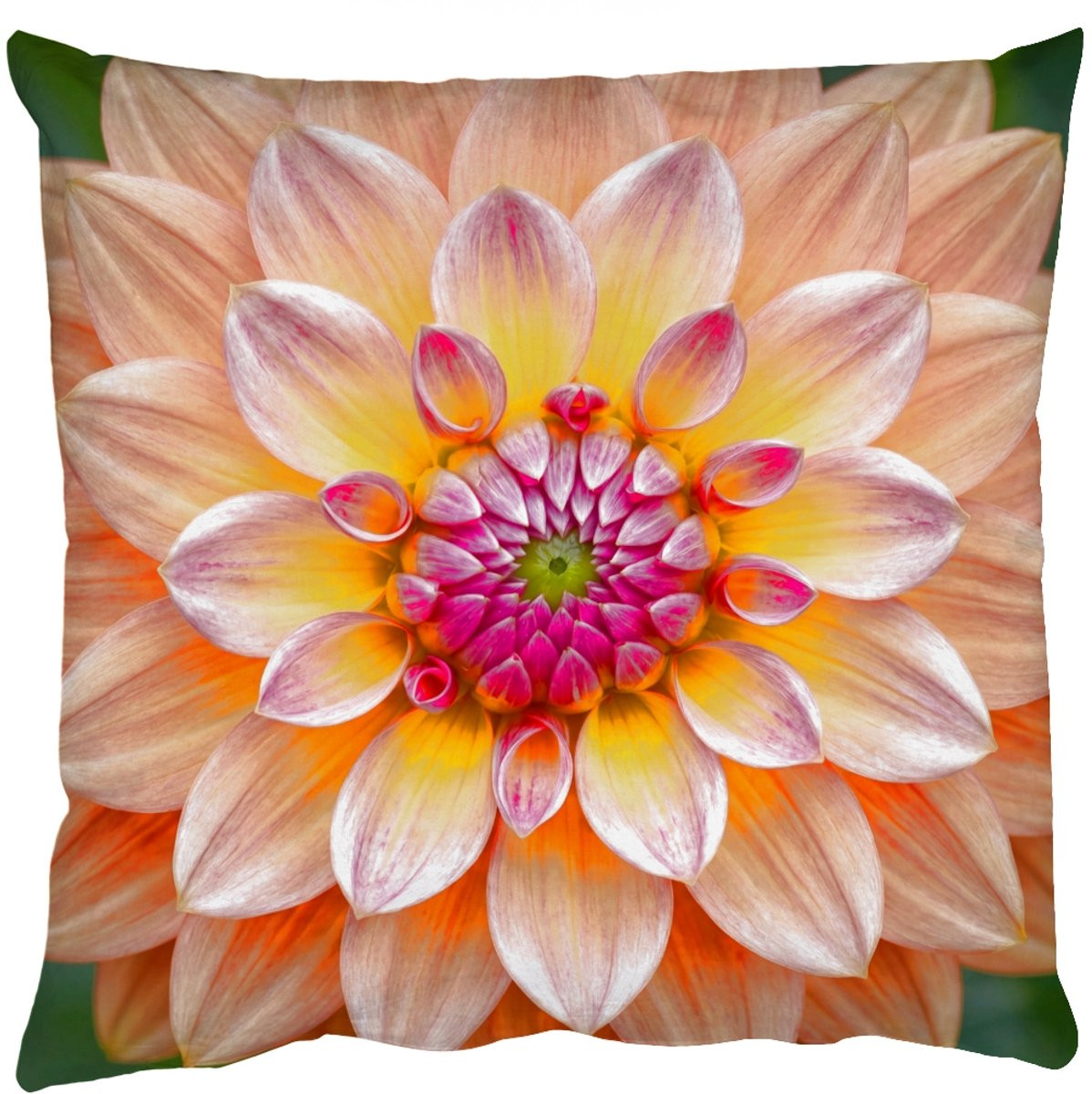 PillowMonkey Sierkussen Dahlia Bloem Oranje 60x60 cm