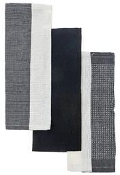 IH Casa Decor Dish Towel Set Of 3 PCs Block Print Black