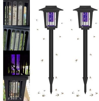 LightInthebox Solar Bug Zapper Outdoor Waterproof Mosquito Repellent Light Solar Power Fly Killer lamp for Moths, Gnats, Fly Small Flying Insect Backyard Garden