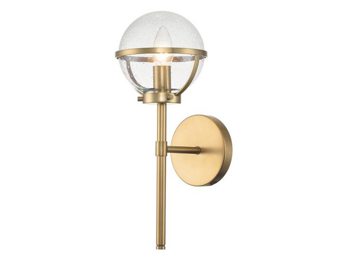 Elstead Lighting Badezimmer-Wandleuchte Elstead Hollis, Messingfarben, Metall, Glas, 15.6x40.3x19 cm, RoHS, Lampen & Leuchten, Innenbeleuchtung, Wandleuchten, Spiegelleuchten