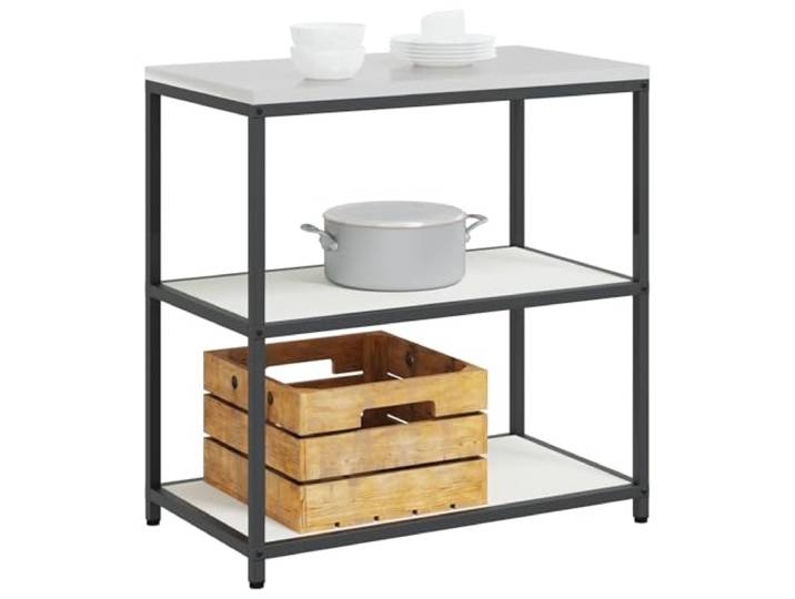 KTHLBRH Hattem Küchenregal weiß 90 x 50 x 92 cm Stahl Plattenregale, modernes Design, einfache Montage, geeignet für den Außenbereich