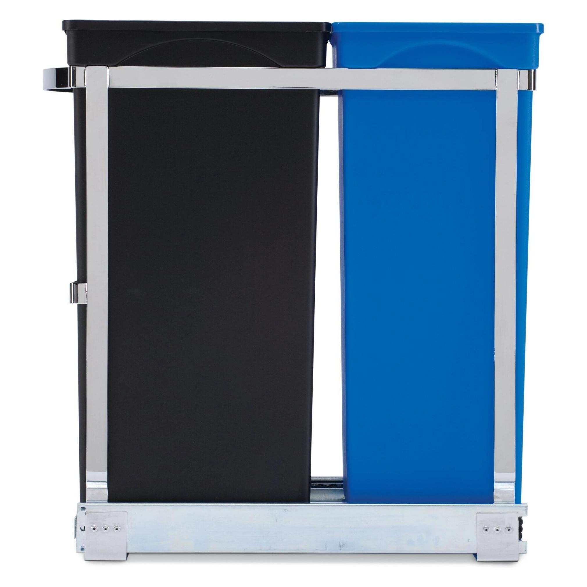 Simplehuman 35 l (20/15), Doppelfach, polierter, verstärkter Stahlrahmen (35 l) (CW1016)