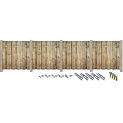 Sichtschutzelement KONIFERA "FULLERTON", grün, H:180cm, Massivholz, Stahl, Zaunelemente, Rustikale Bohlen, verschiedene Längen