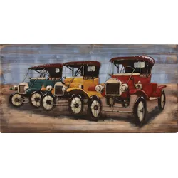 3D Metallbild Oldtimer 140 x 70 cm, Holz / Stahlblech