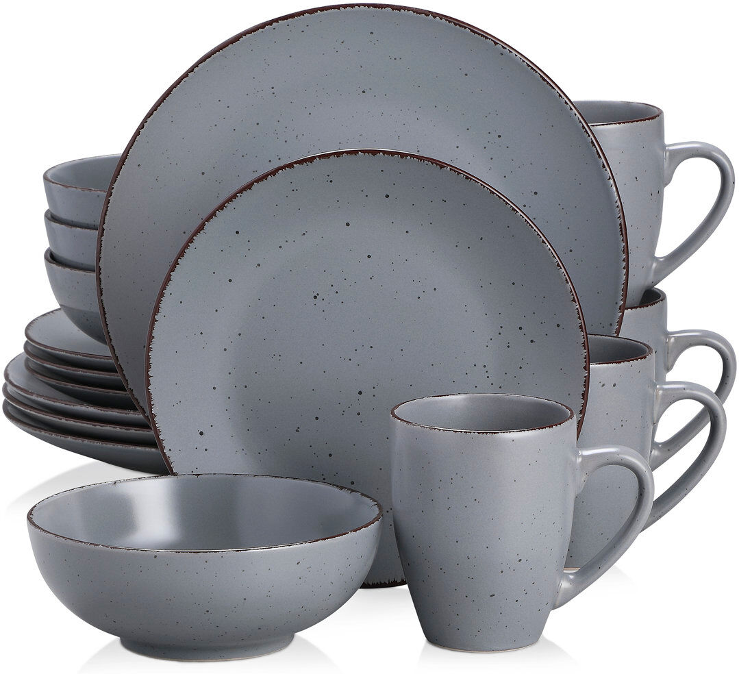Vancasso 16 Piece Dinnerware Set, Service for 4 Grey 16