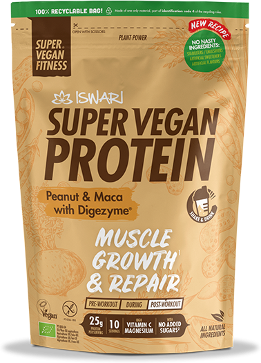 Iswari Super Vegan Protein Fitness Erdnuss Maca 350 gr