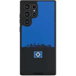 Nivocase Handyhülle für Samsung Galaxy S22 Ultra Hülle NIVOpure Case Schwarz HSV Hamburg Skyline (Samsung Galaxy S22 Ultra), Smartphone Hülle, Schwarz