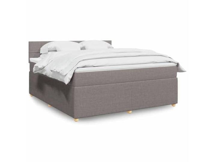 RJPLMFV Lattenrost mit Matratze, Taupe, 180 x 200 cm Taschenfedern, Polyestergewebe, abnehmbarer Bezug, Design mit Latten