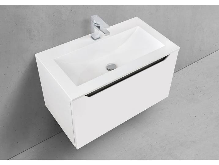 Waschtisch mit Unterschrank, Badmöbel MONZA 80 cm grifflos, Intarbad