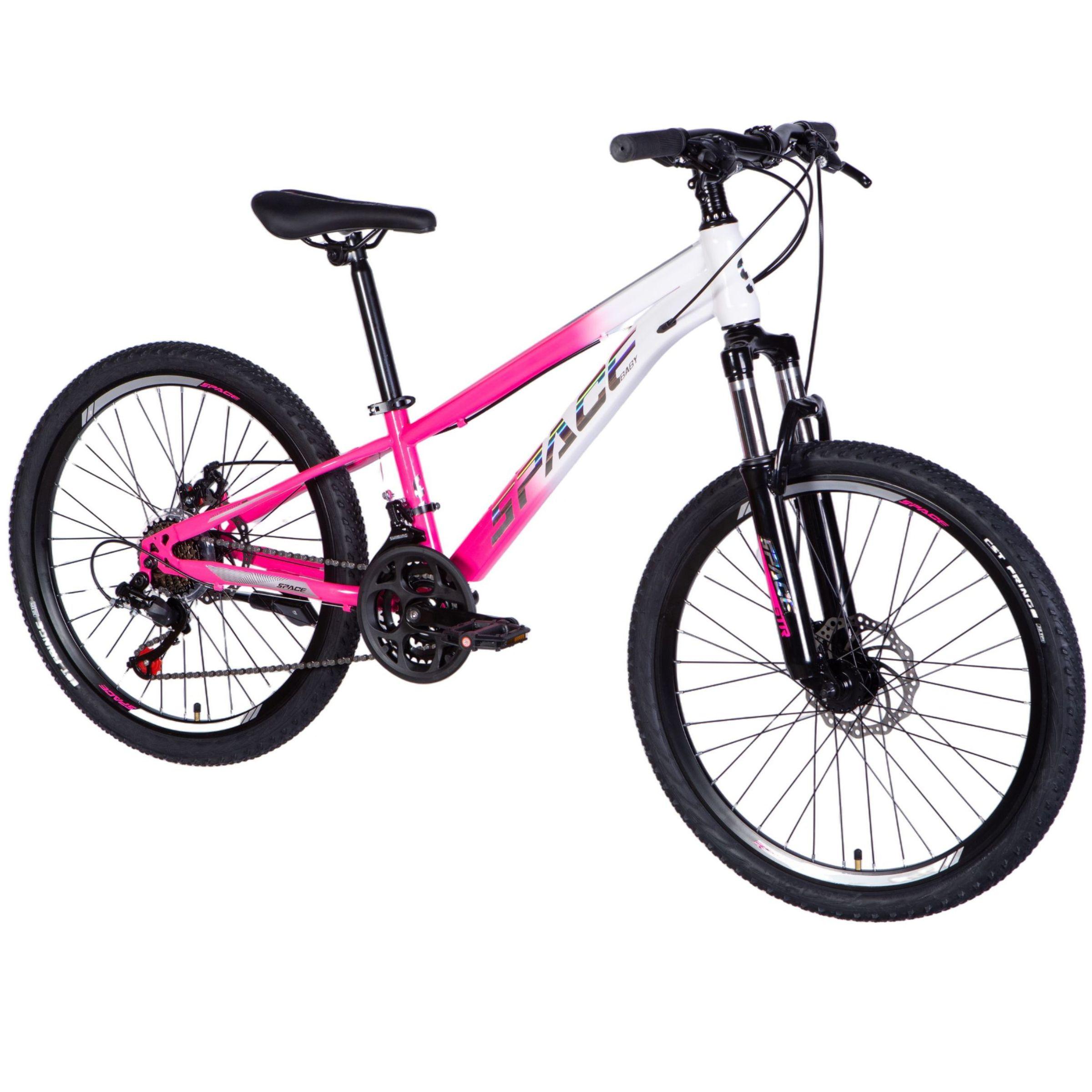 Kinderfahrrad Mars, 24", 130-160 cm, 21-Gang, Weiß/Rosa