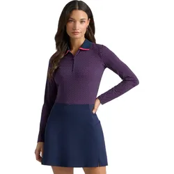 G/FORE Polo Geo 2 Silky Tech Nylon, langarm, navy/pink