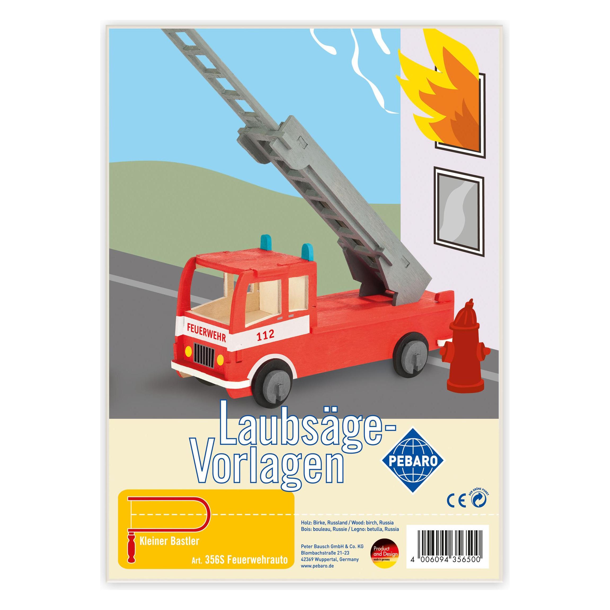 Pebaro Laubsägevorlage Feuerwehrauto (041.0356)