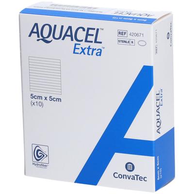 Aquacel Extra 5x5 cm Verband 10 St Kompressen