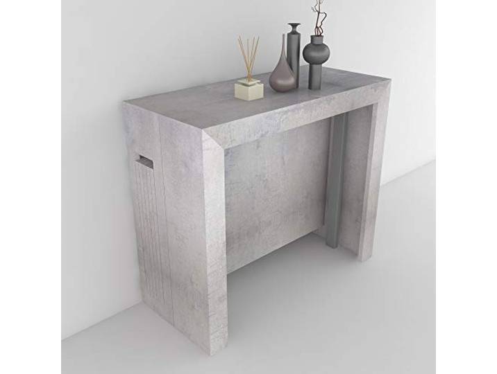 VE.CA Mercurio Konsolentisch, ausziehbar, mit Verlängerungshalter, von 40 bis 300 cm, Oberfläche aus Beton, ideal für Küche und Haus, hergestellt in Italien
