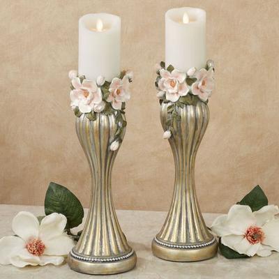 Touch of Class Magnolia Elegance Candleholders Champagne Gold Pair, Pair, Champagne Gold