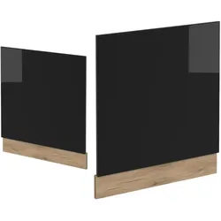 Vicco Küchenmöbel R-Line, Geschirrspülerblende, Schwarz, Braun, Gold